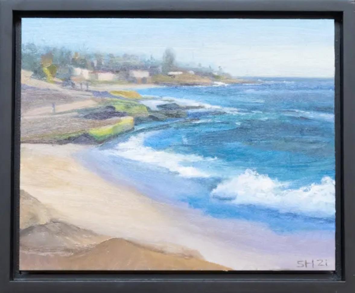 Sean Hnedak Landscape Painting - Seascape En Plein Air Painting, "Windansea Waves" 