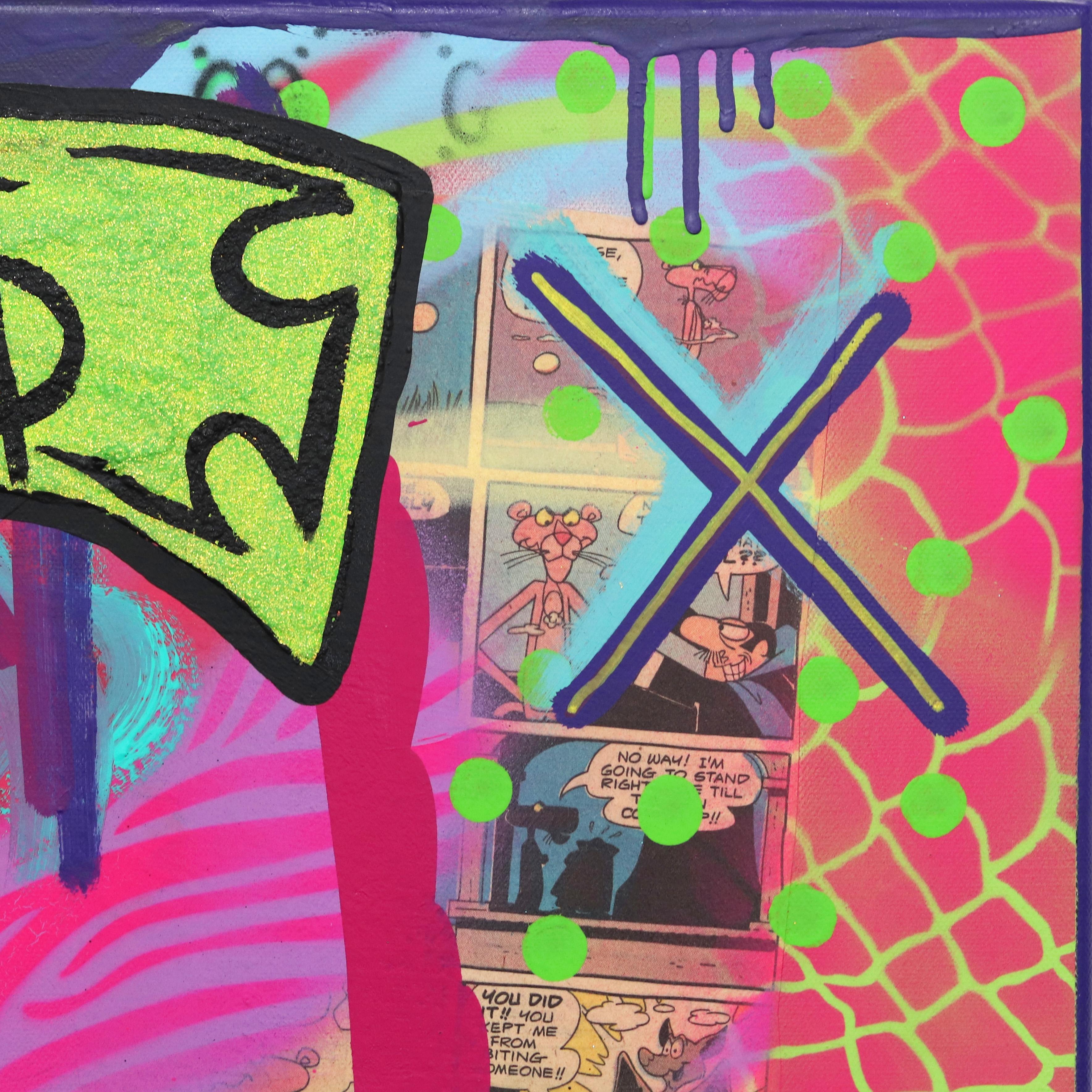 Pink Panther Graffi - Pop Art Mixed Media Art by Sean Keith
