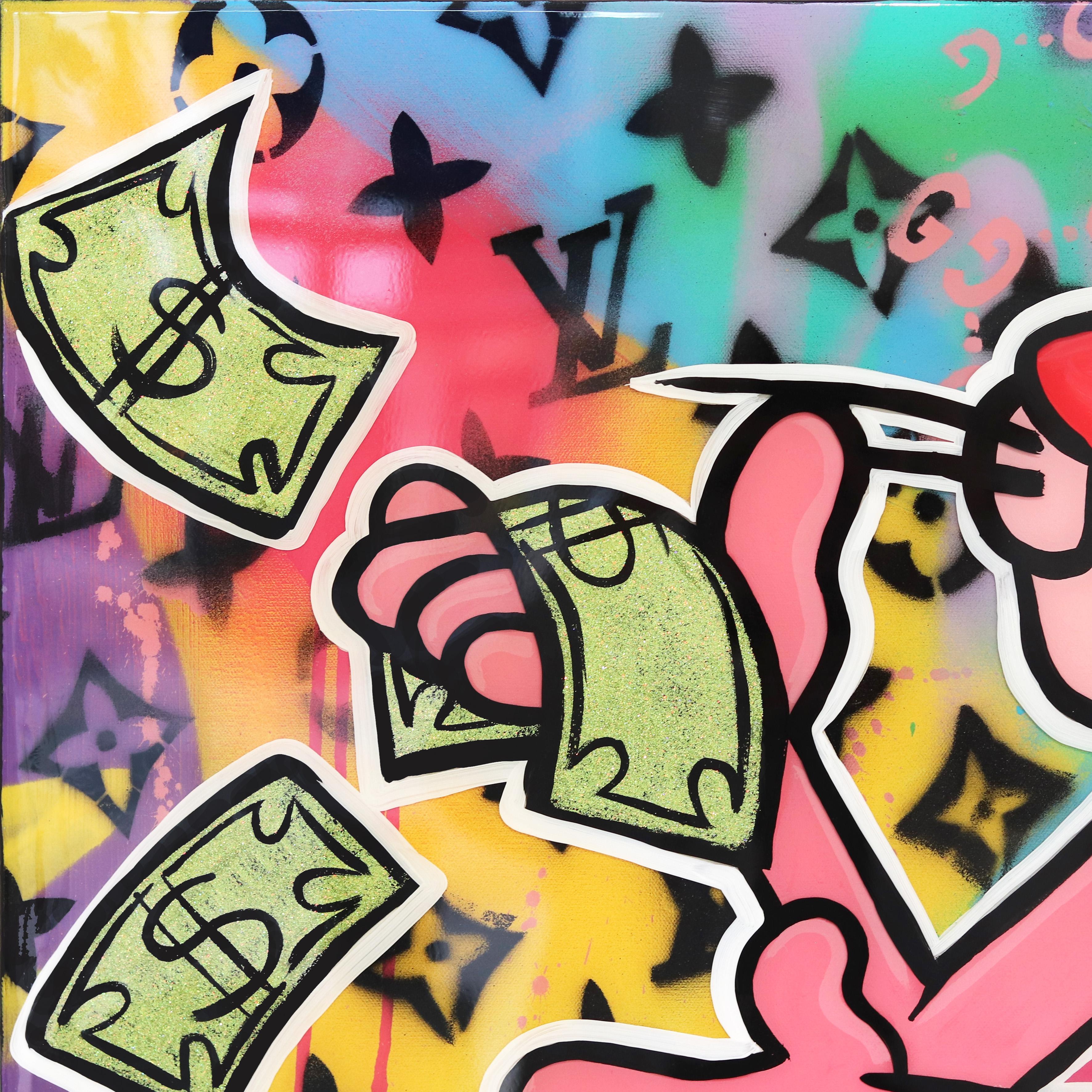 pink panther with money
