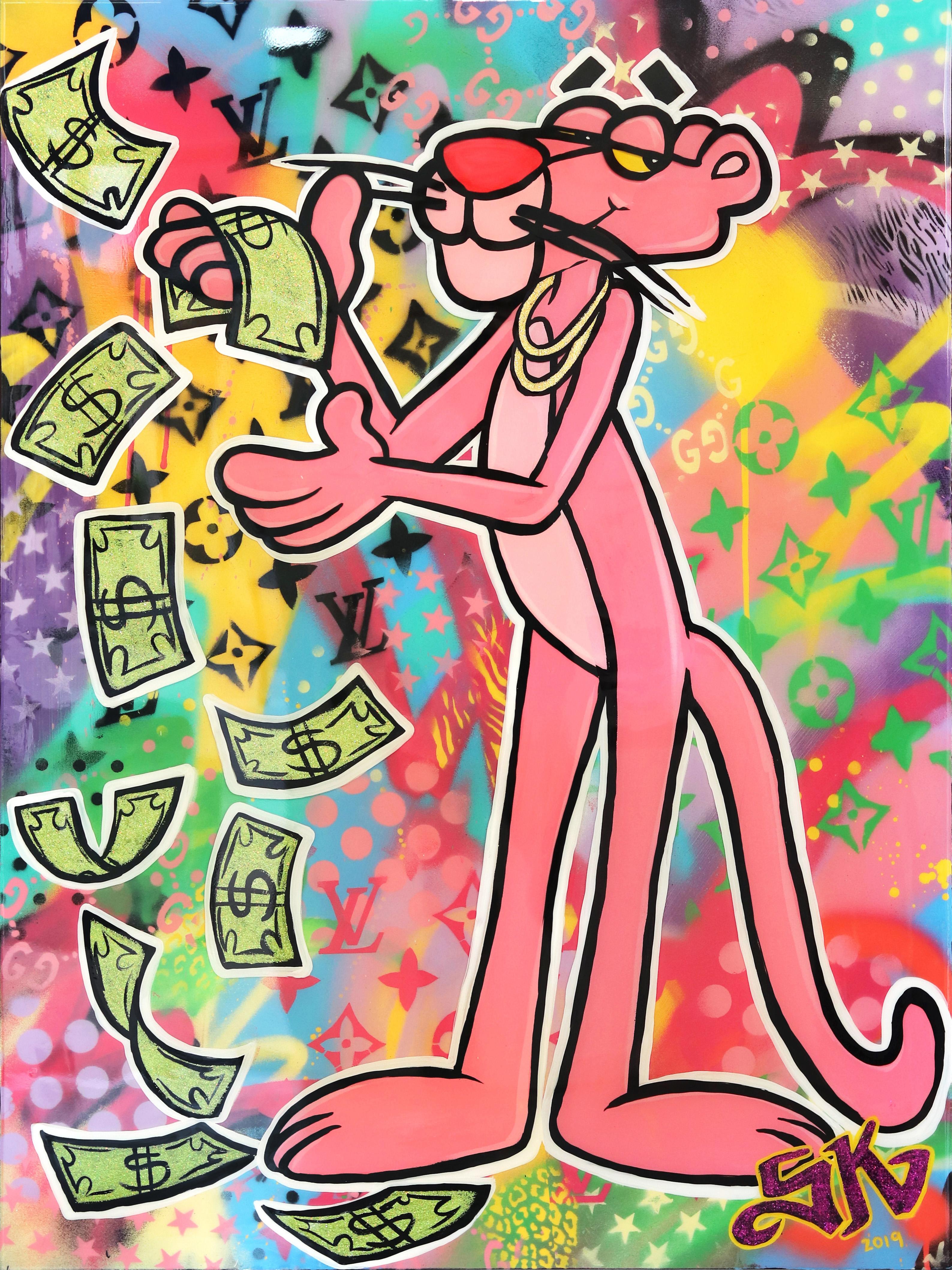 Sean Keith Figurative Painting - Pink Panther Pimp Panther
