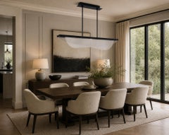 Sean Lavin "Nyra" Linear Pendant for Visual Comfort, Black Metal & Acrylic