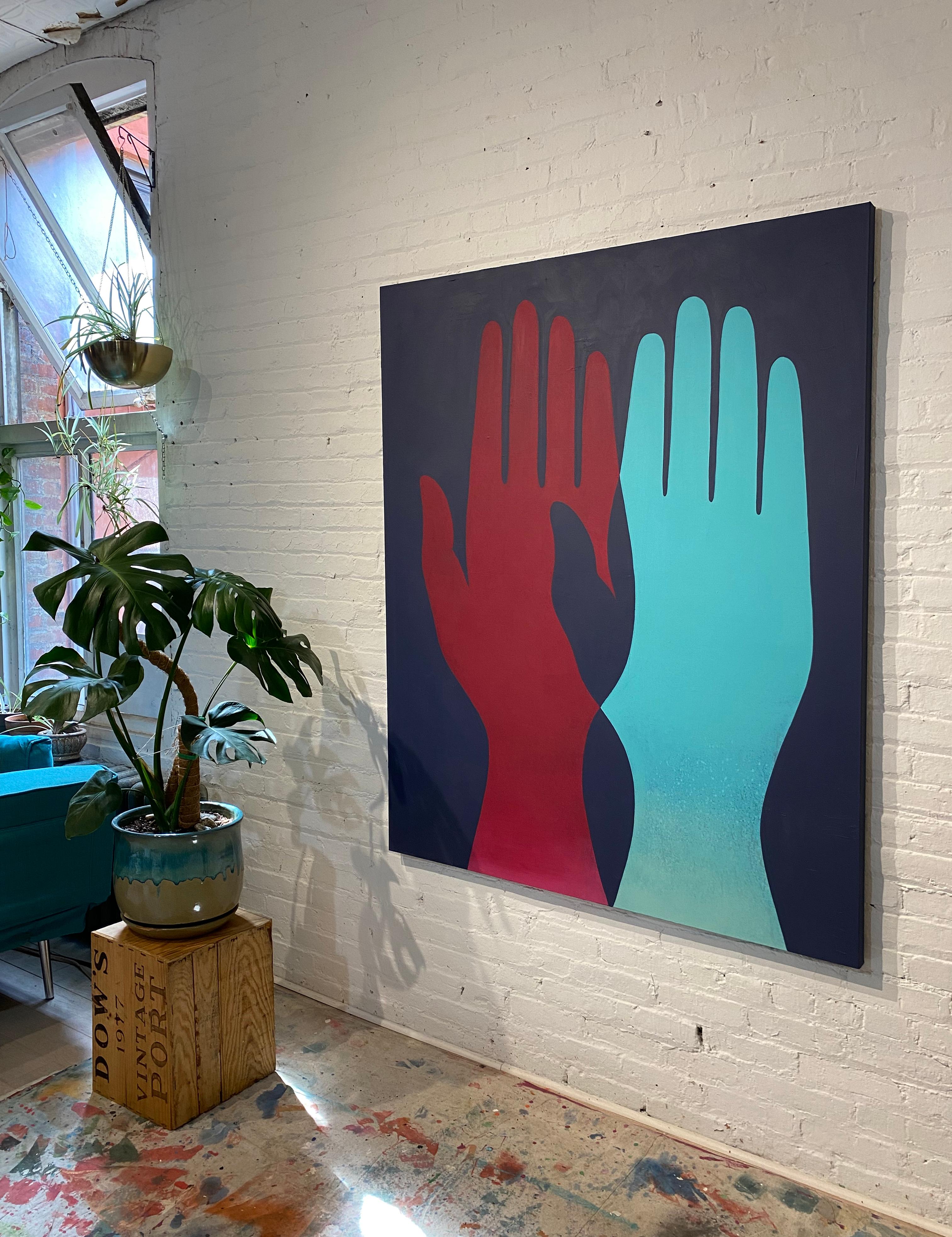 Hands Eclipse - Painting by Sean Maze