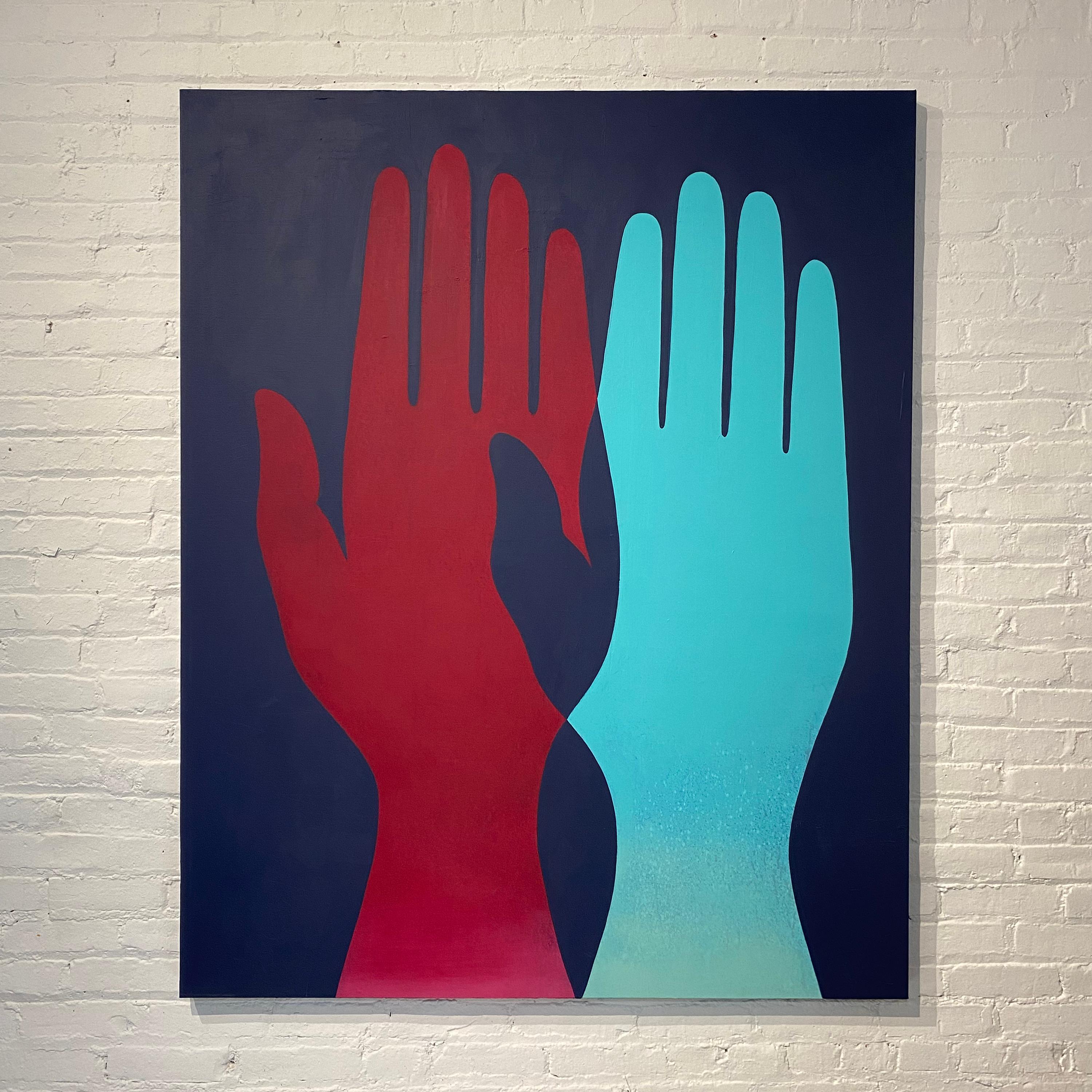 Sean Maze Abstract Painting - Hands Eclipse