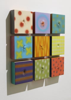 "9 Wild Array (Wild Array)" hand carved, painted wood, by Sean O'Meallie