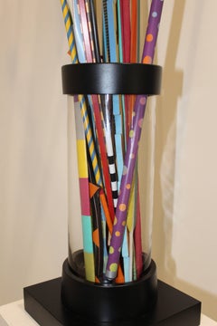 "Vase of Colorful Sticks" (LARGE) original hand carved wooden sculpture