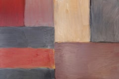 Grey Red - Contemporary Oil in Aluminium Abstract Painting, 2012