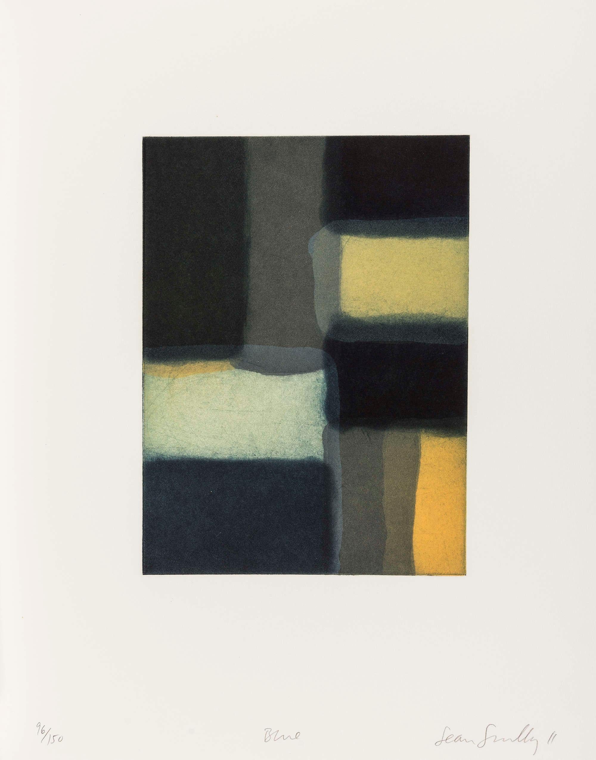 SEAN SCULLY
Blue, 2011
Etching, aquatint and spitbite, on BFK Rives paper
Signed and numbered from the edition of 150
Printed by Burnet Editions, New York
Published by Stoney Road Press, Dublin, Ireland 
Sheet: 38.1 x 29.8 cm (15.0 x 11.8 in) 