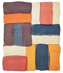 Colored Wall, Signed Abstract Expressionist Lithograph by Sean Scully