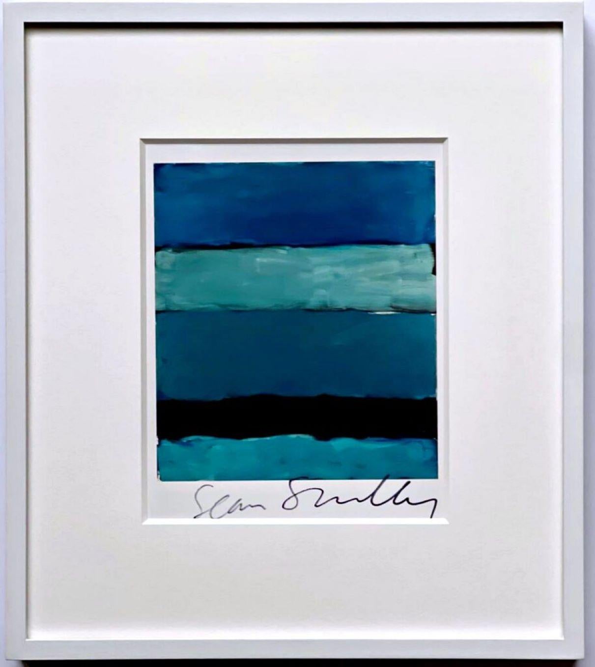 Landline, offset lithograph card (hand signed by Sean Scully) - Framed