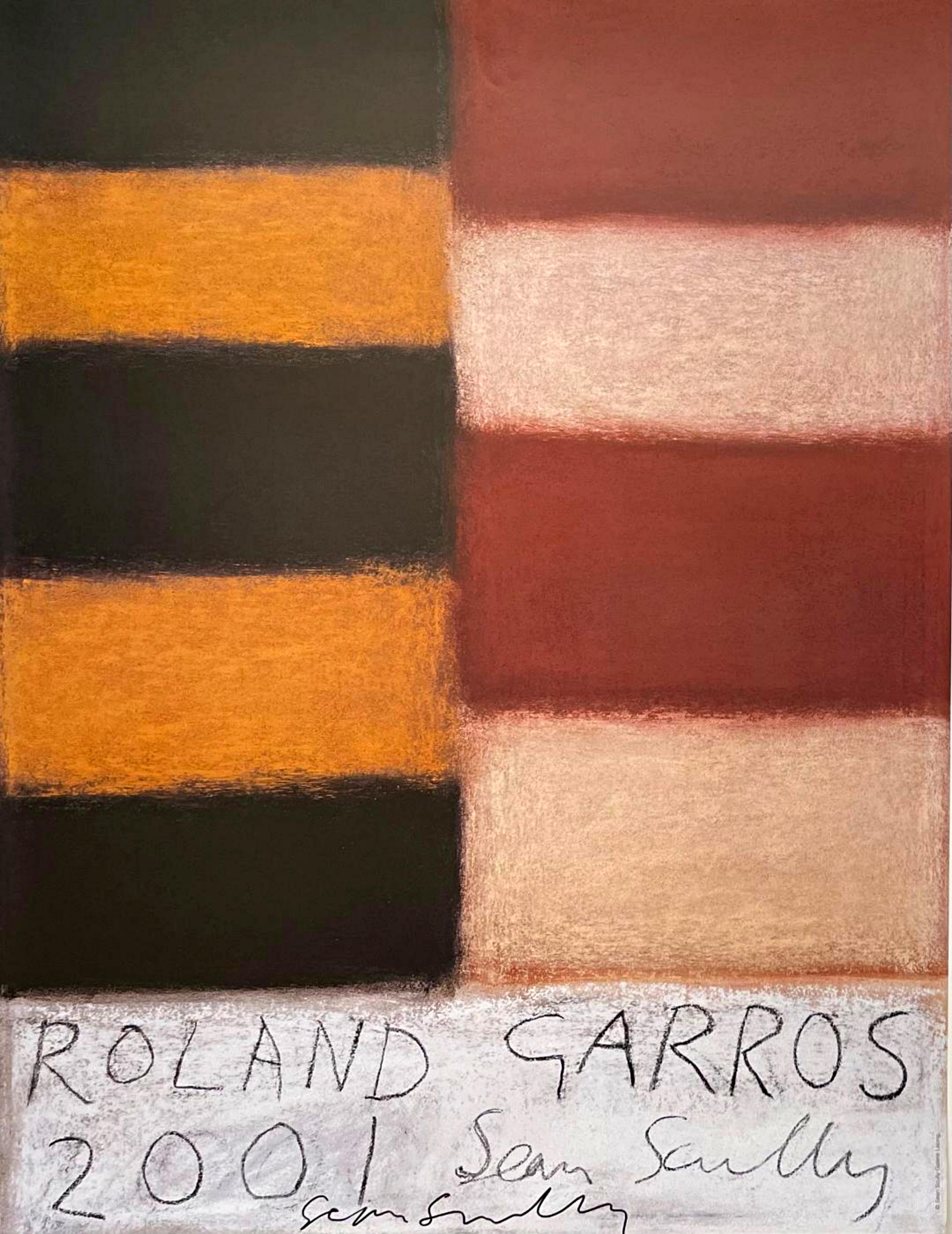Sean Scully
Roland Garros French Open tennis tournament, Paris, France (Hand signed by Sean Scully), 2001
Offset lithograph poster (hand signed by Sean Scully)
29 3/4 inches (vertical) × 22 1/2 inches (horizontal)
Edition of 2000 (uniquely