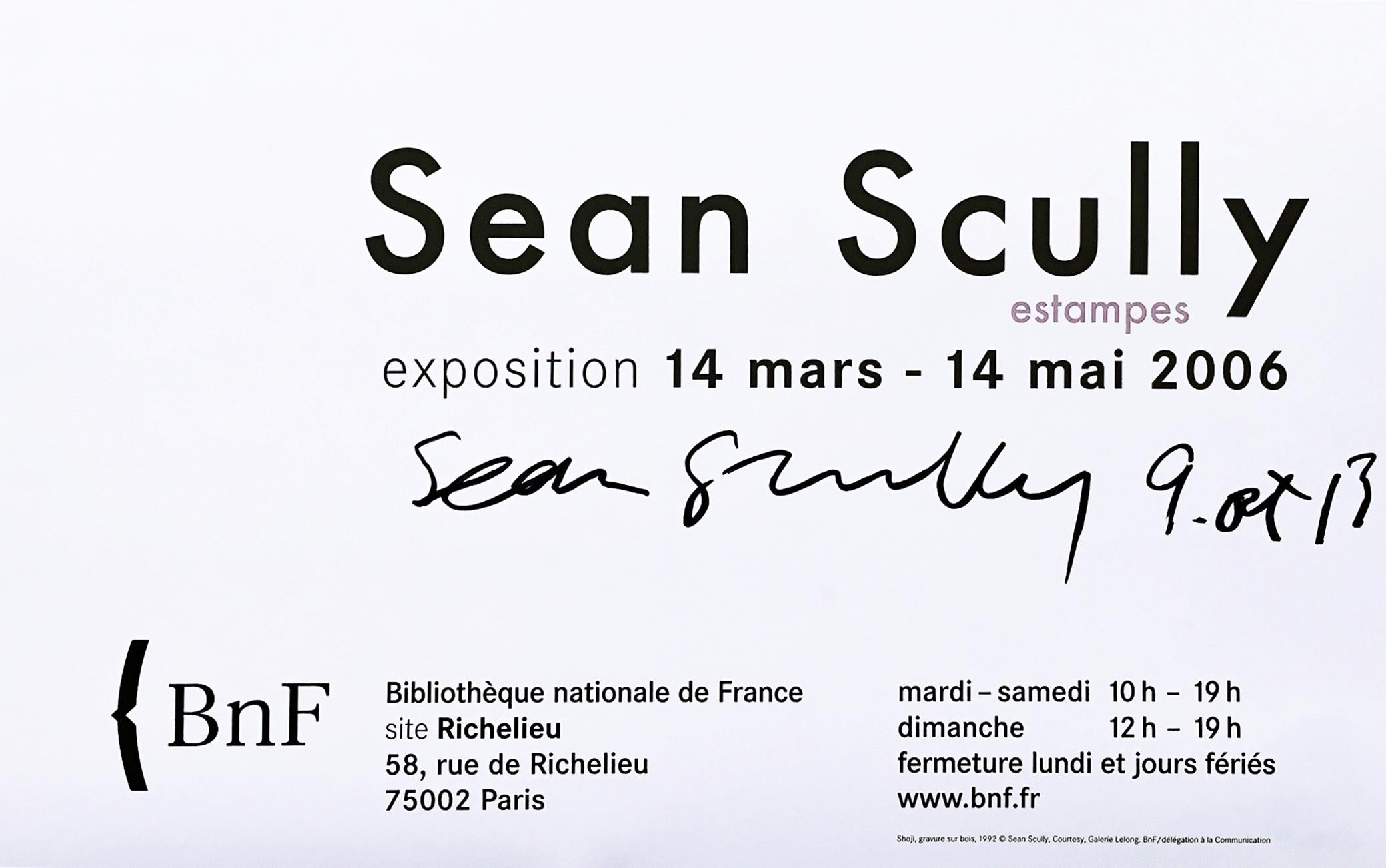 Sean Scully Estampes, France (Hand Signed), 2006
Offset Lithograph poster
Boldly signed in black marker on the front by Sean Scully for the present owner
Unframed
This is a wonderful piece for true Scully fans. It's a rare 2006 poster from the