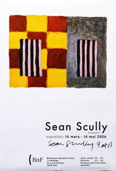 Vintage Sean Scully Estampes (Graphic Works) exhibition poster (Hand Signed by Scully)