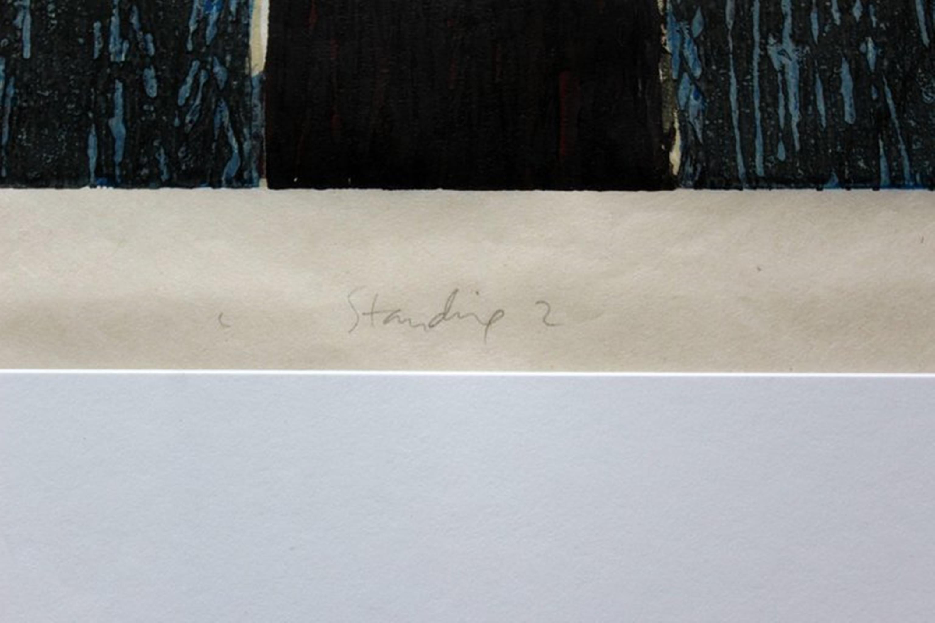 Sean Scully, Standing 2, colored woodcut on handmade paper, signed #14/35 Framed 9