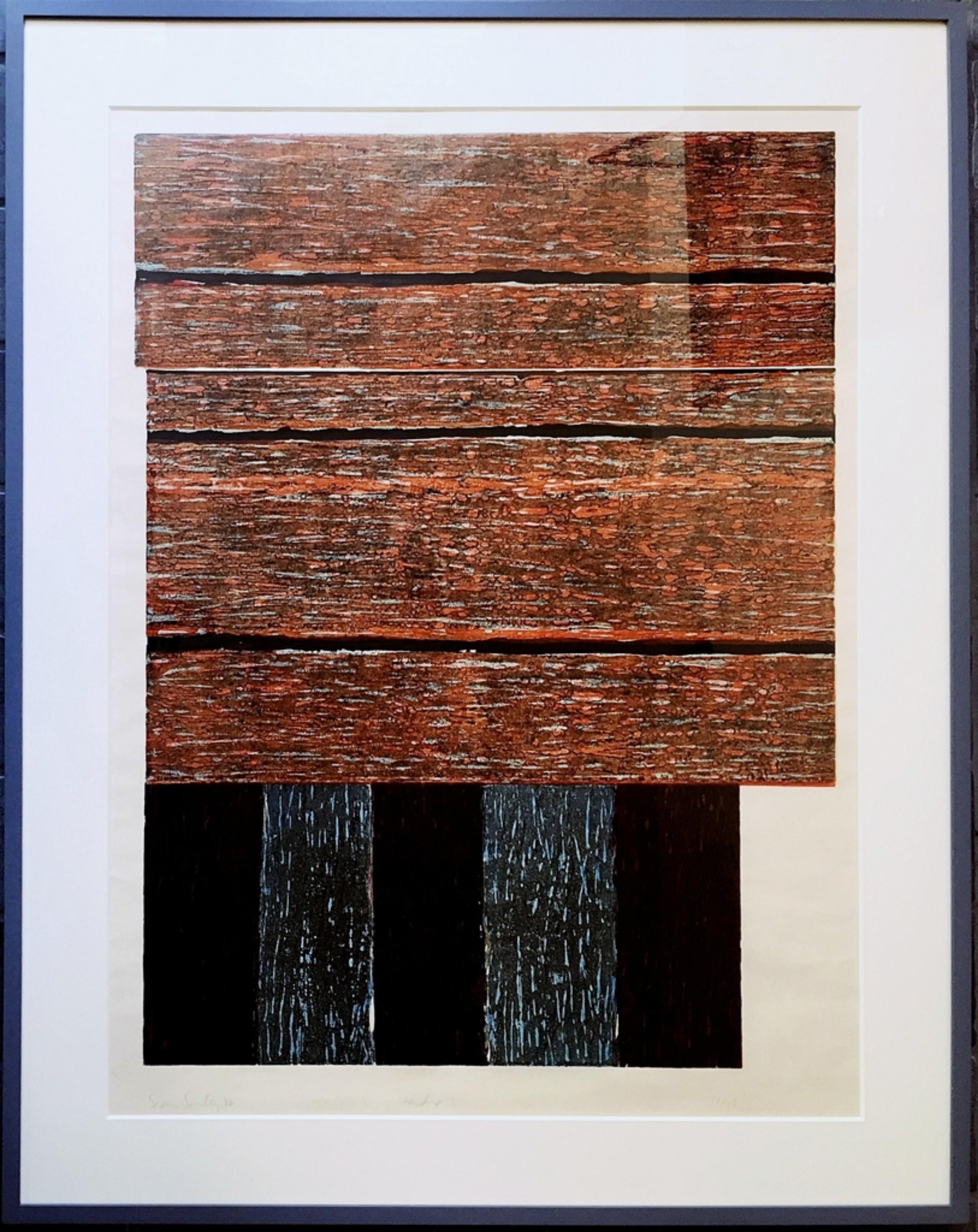 Sean Scully, Standing 2, colored woodcut on handmade paper, signed #14/35 Framed 3