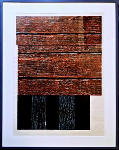 Sean Scully, Standing 2, colored woodcut on handmade paper, signed #14/35 Framed