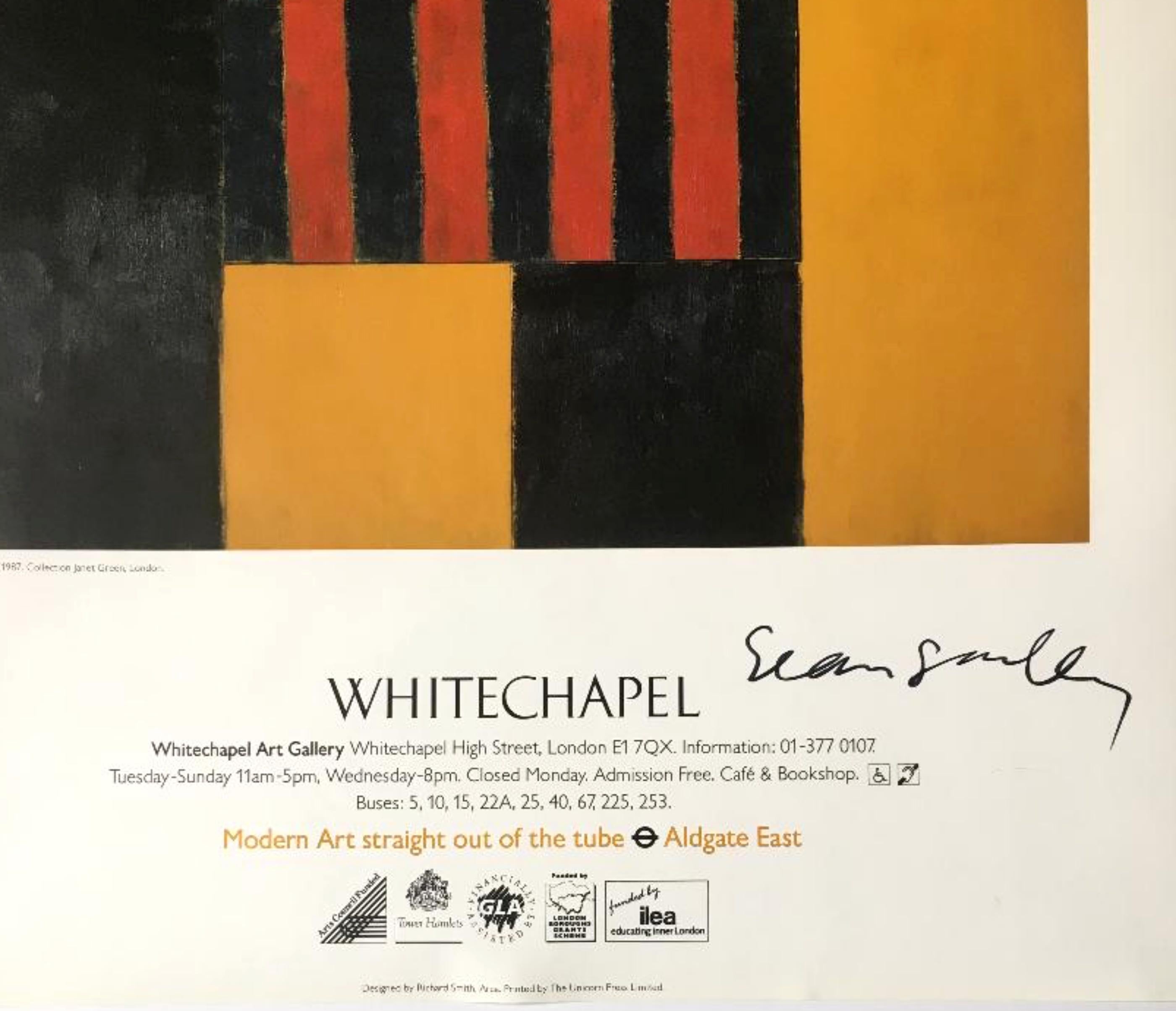 Impression d'exposition de la Whitechapel Gallery London, signée à la main par Sean Scully en vente 1