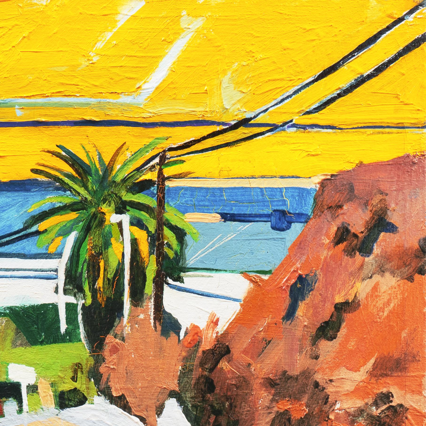„Ocean View, California“, Pasadena Art Institute, Hollywood, urbanes modernistisches Ölgemälde – Painting von Sean Sult