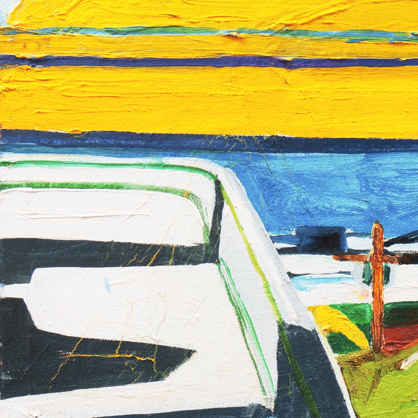„Ocean View, California“, Pasadena Art Institute, Hollywood, urbanes modernistisches Ölgemälde im Angebot 2