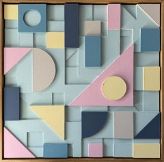 Composición 173 de Sean Thornhill - Escultura mural geométrica contemporánea en relieve