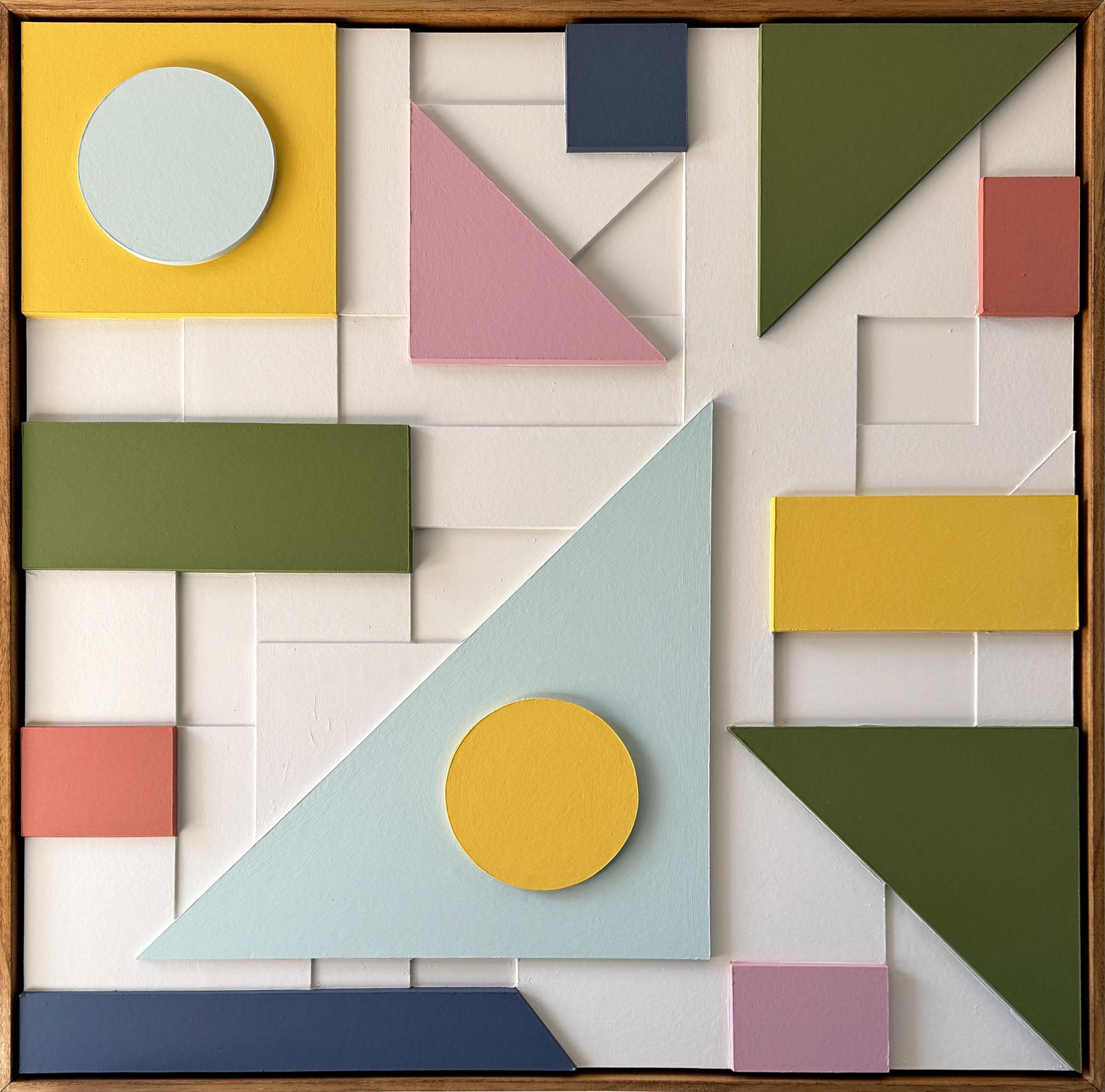 Composición 174 de Sean Thornhill - Escultura mural geométrica contemporánea en relieve