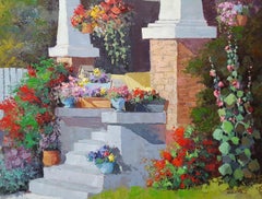Porch Adorned (flowers, house, plants)