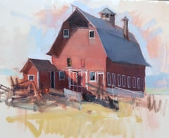 Wellsville Plein Air (Red Barn, pastel skies, golden grasses, ranch life)