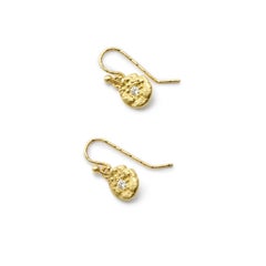 Susan Lister Locke "Seaquin" and 0.26ct Diamond 18K Yellow Gold Dangle Earrings