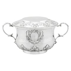 Searle & Co. Walter Henry Searle Antico Porringer in argento Sterling Edwardiano