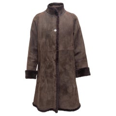 Searle Dark Brown Long Shearling Coat