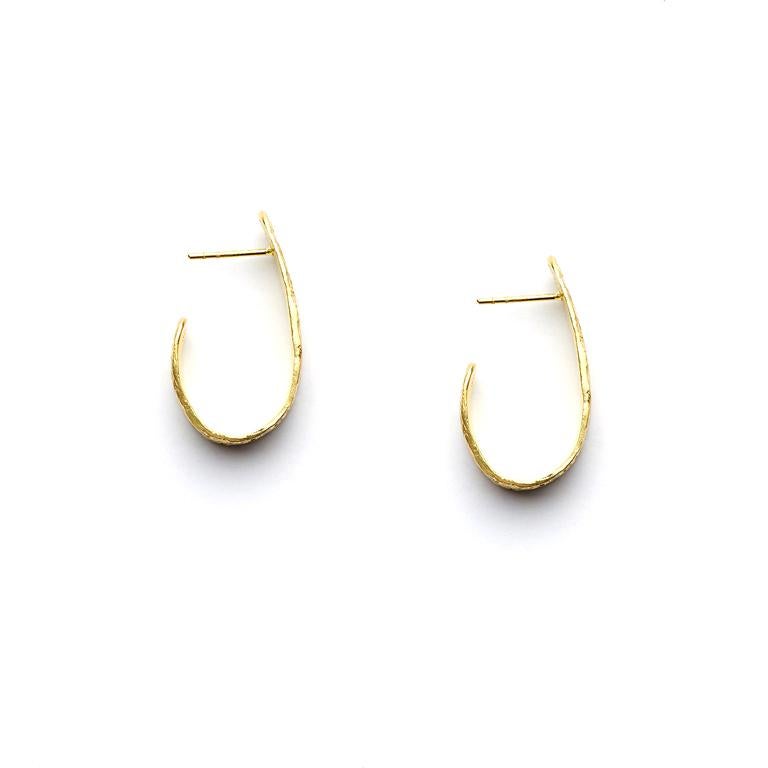 Contemporary Susan Lister Locke Seascape Hoop Earrings in 18 Karat Gold For Sale