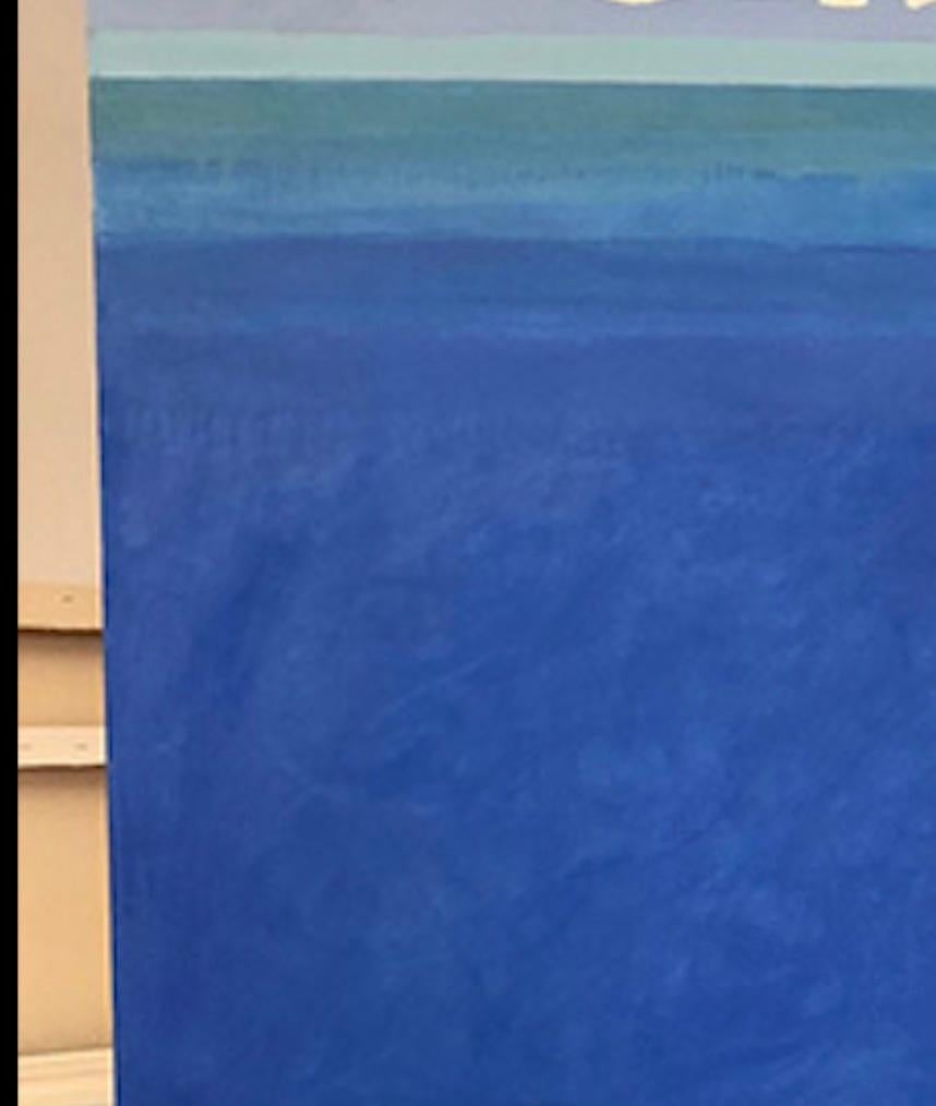 Seascape by Margaret Kennedy 5′ x 4′ In Good Condition For Sale In Sag Harbor, NY