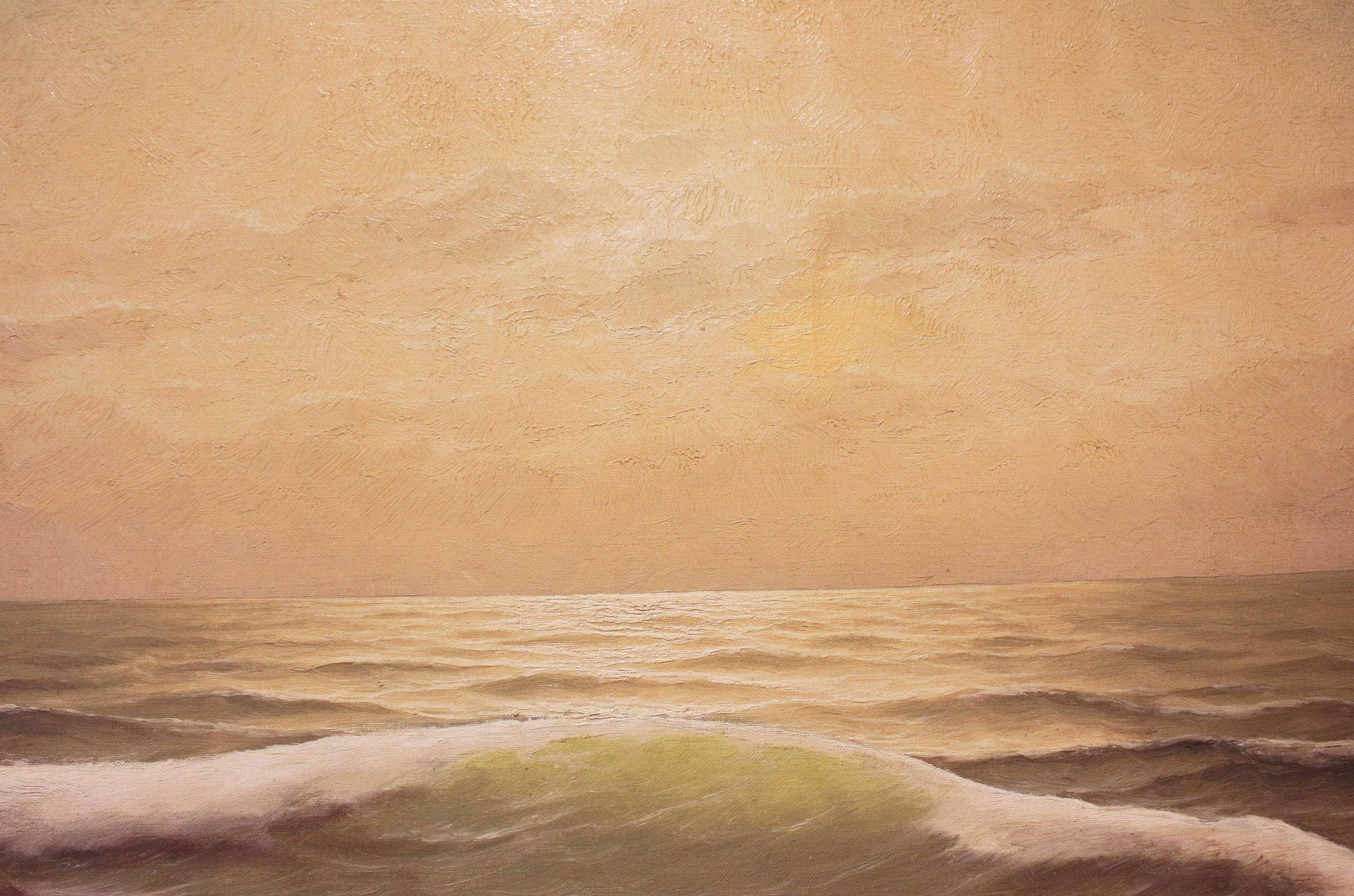 Seelandschaft Öl auf leinwand Gemälde von C. Schipper, Dänemark (Handbemalt) im Angebot