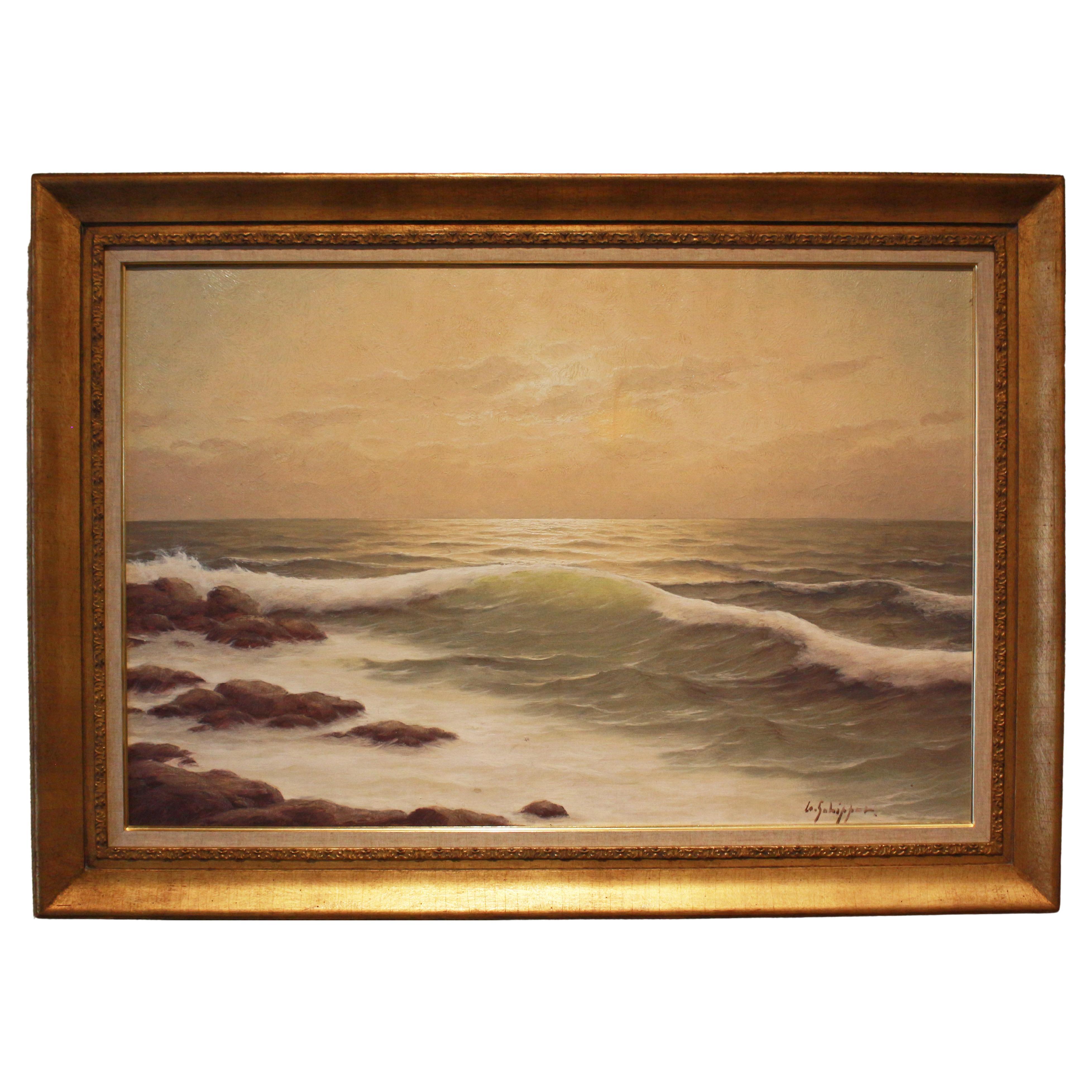 Seelandschaft Öl auf leinwand Gemälde von C. Schipper, Dänemark