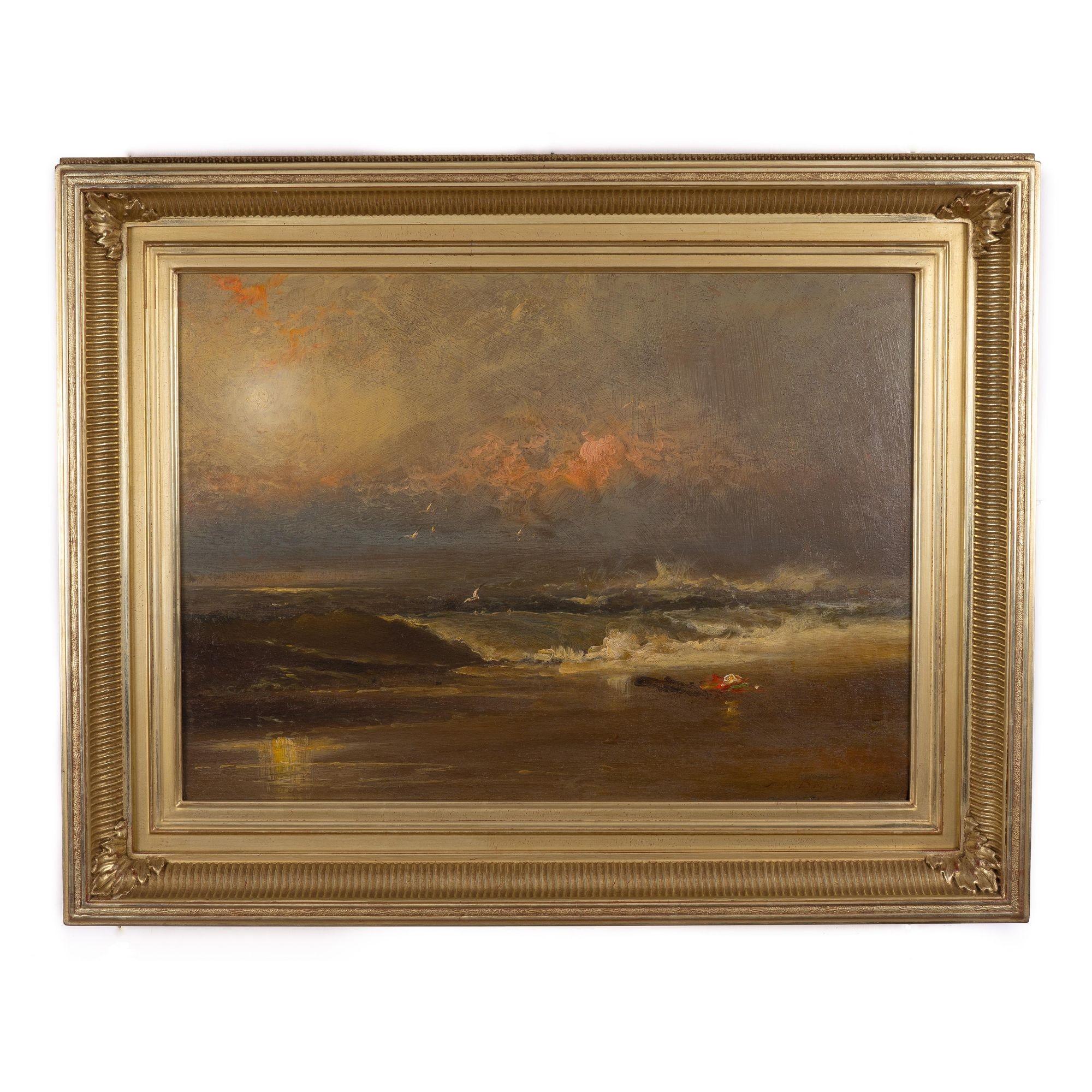 Late 19th Century Seascape Oil Painting on by Franklin Dullin Briscoe, 1982 For Sale