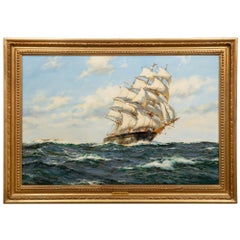 Seascape Painting of American Clipper Ship “Red Cloud” by Henry Scott