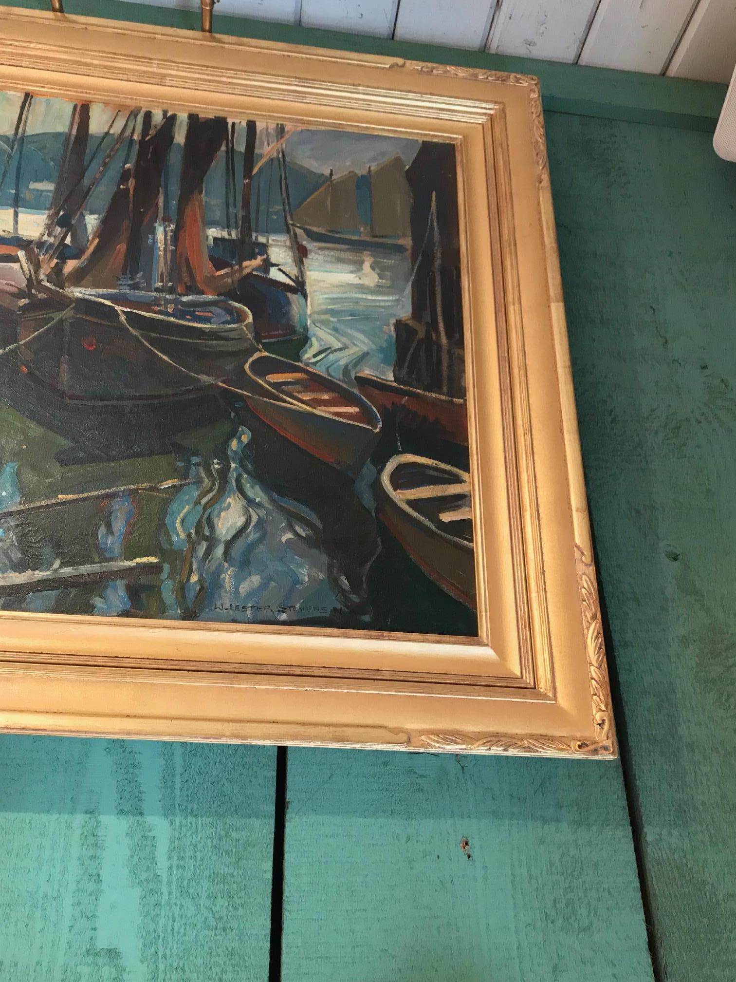 Seascape Painting Oil on Canvas by William Lester Stevens American Artist Sea LA 3