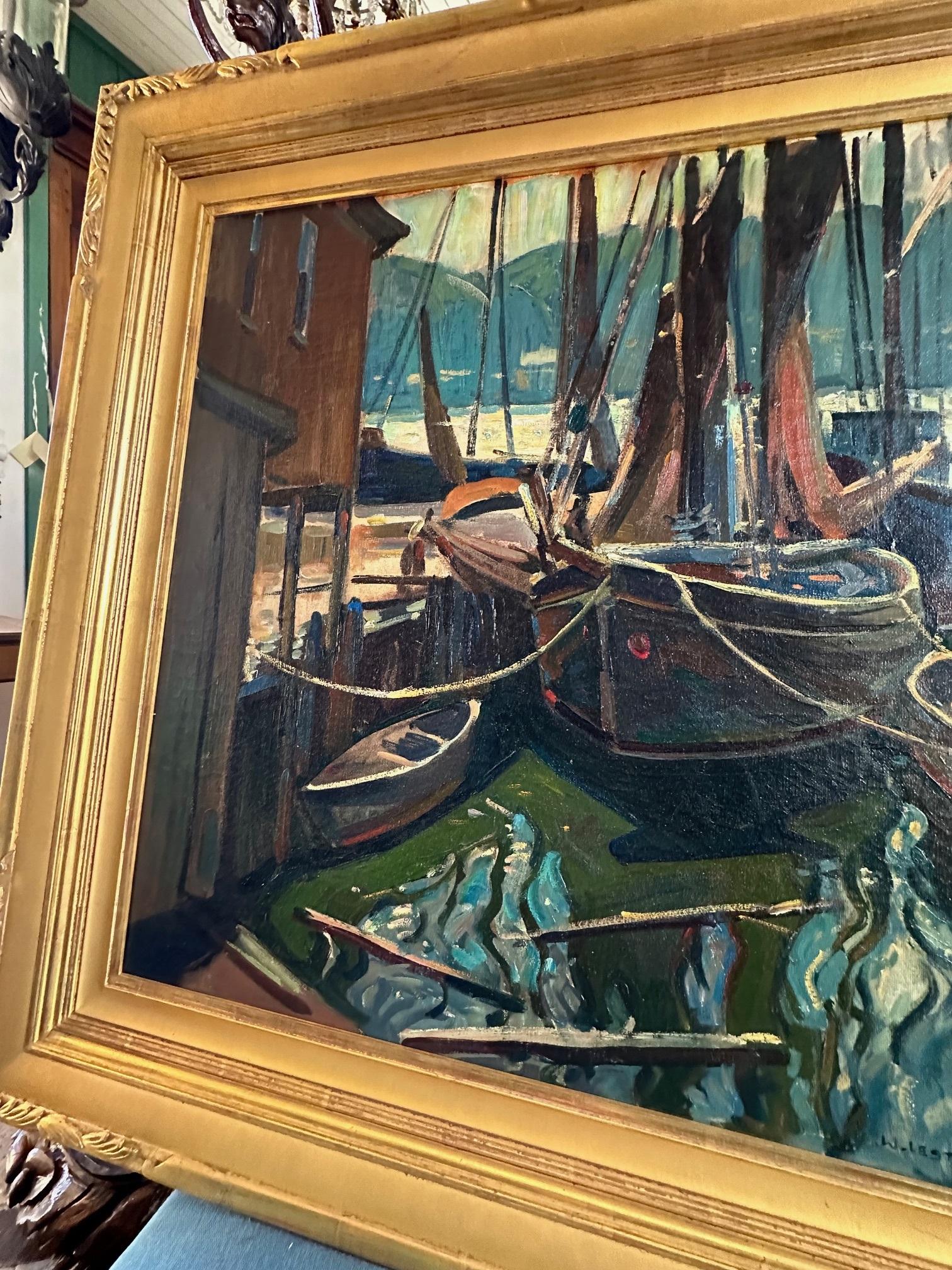 Seascape Painting Oil on Canvas by William Lester Stevens American Artist Sea LA 12