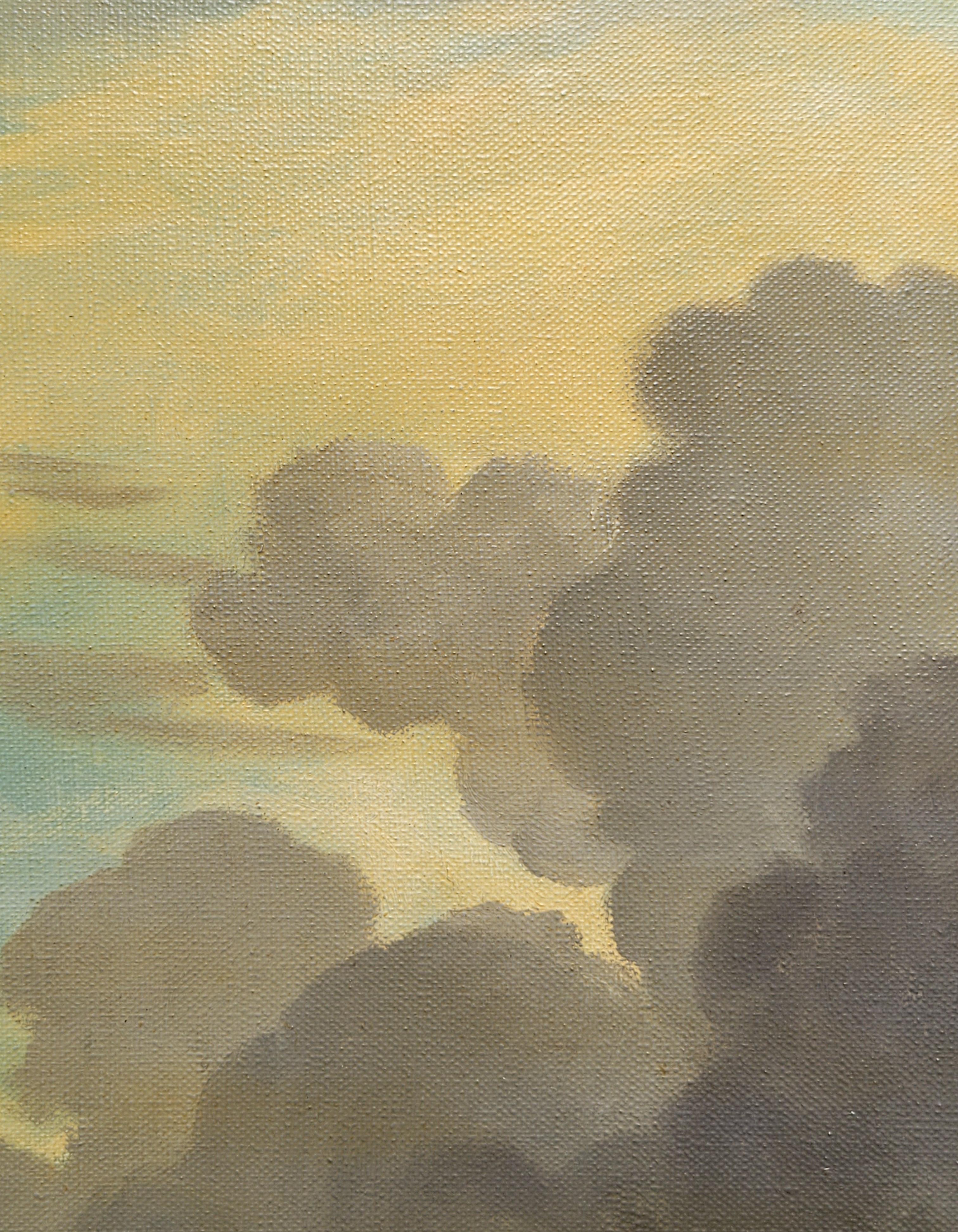 Gemälde einer Meereslandschaft mit Segelbooten von Oliver Trowell (britisch, datiert 1969) im Angebot 1