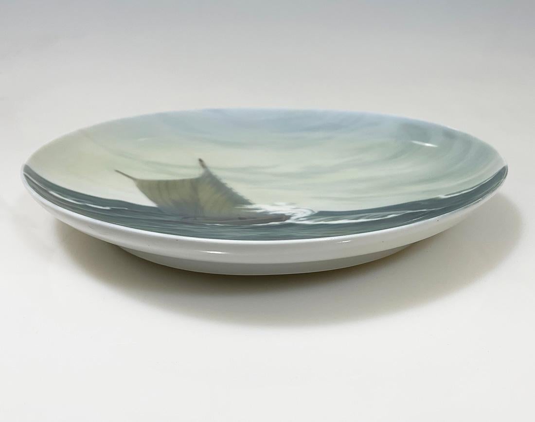 Danish Seascape porcelain wall plate by Bing & Grøndahl, Denmark 1902-1914 For Sale