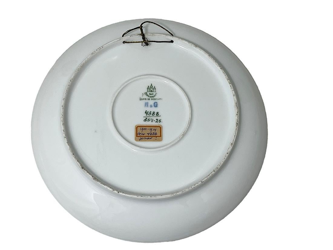 Plato de pared de porcelana con paisaje marino de Bing & Grøndahl, Dinamarca 1902-1914 en Bueno estado para la venta en Delft, NL
