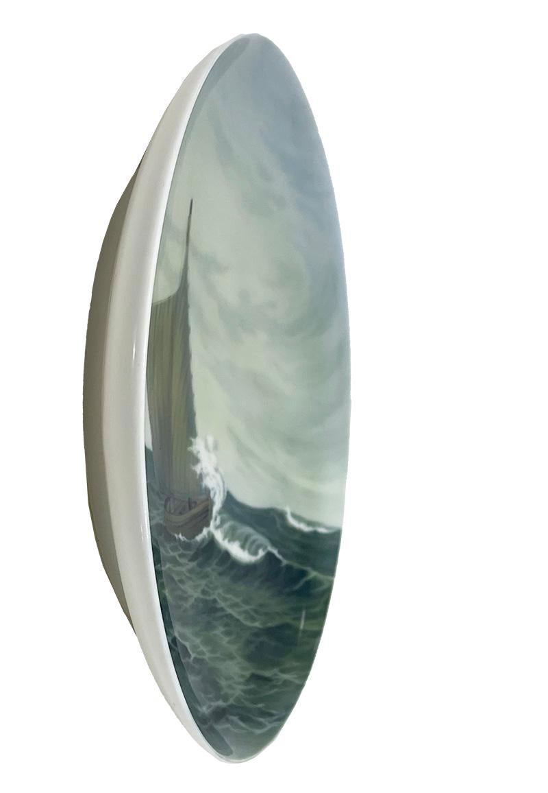 Porcelain Seascape porcelain wall plate by Bing & Grøndahl, Denmark 1902-1914 For Sale