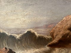 Seascape, Rough Waters, 19th Century Oil on Board
