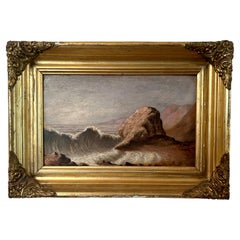 Paisaje marino, aguas bravas, Siglo XIX Óleo sobre tabla
