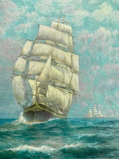 Seascape with Clippership by George Howell Gay (American: 1858 - 1931), ca 1890