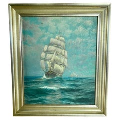 Antique Seascape with Clippership by George Howell Gay (American: 1858 - 1931), ca 1890