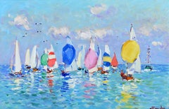 'Summer Regatta' by Niek van der Plas, Well Listed Dutch Impressionist