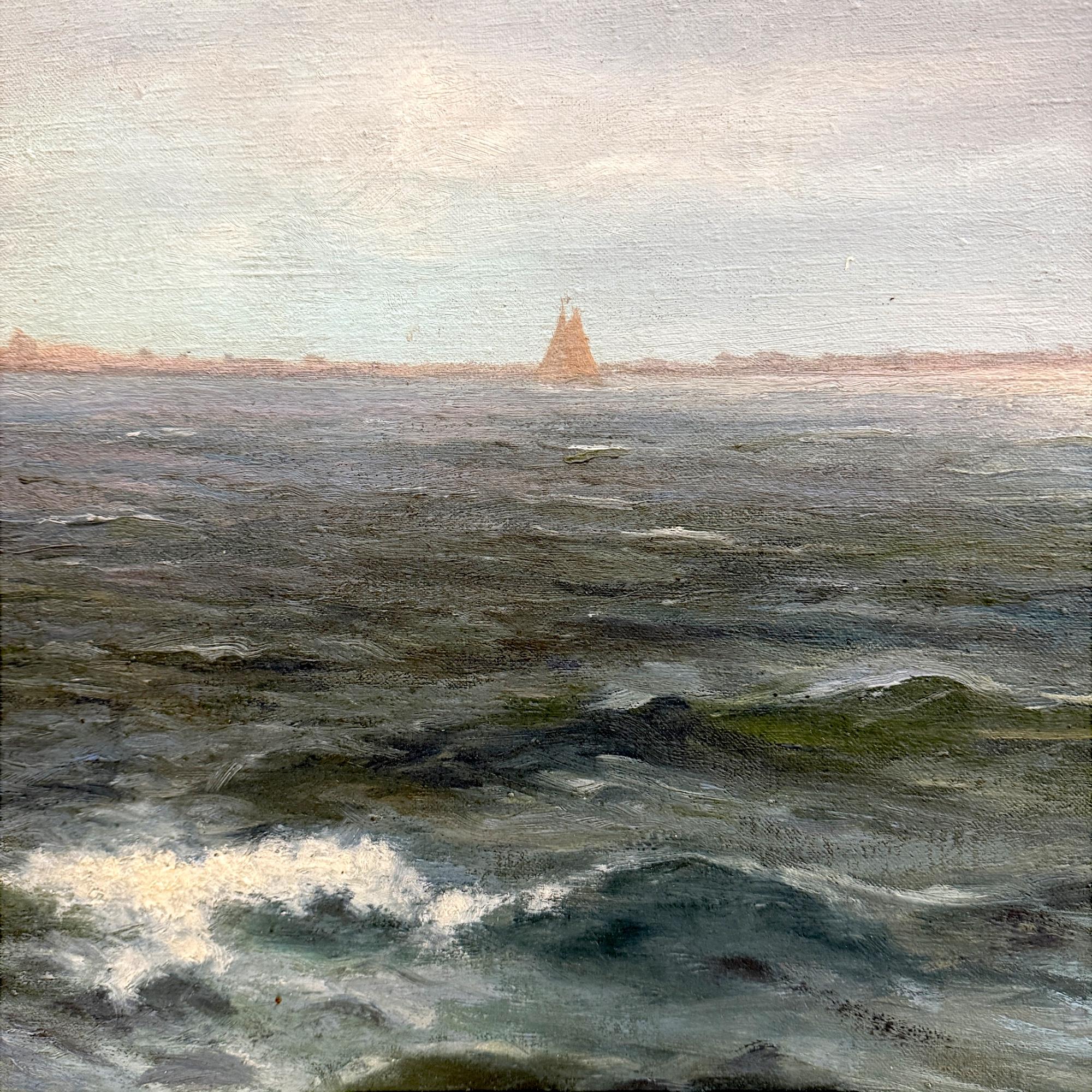 Seestück mit Segelschiff von Alexander Reich-Staffelstein, 20. Jahrhundert (Leinwand) im Angebot