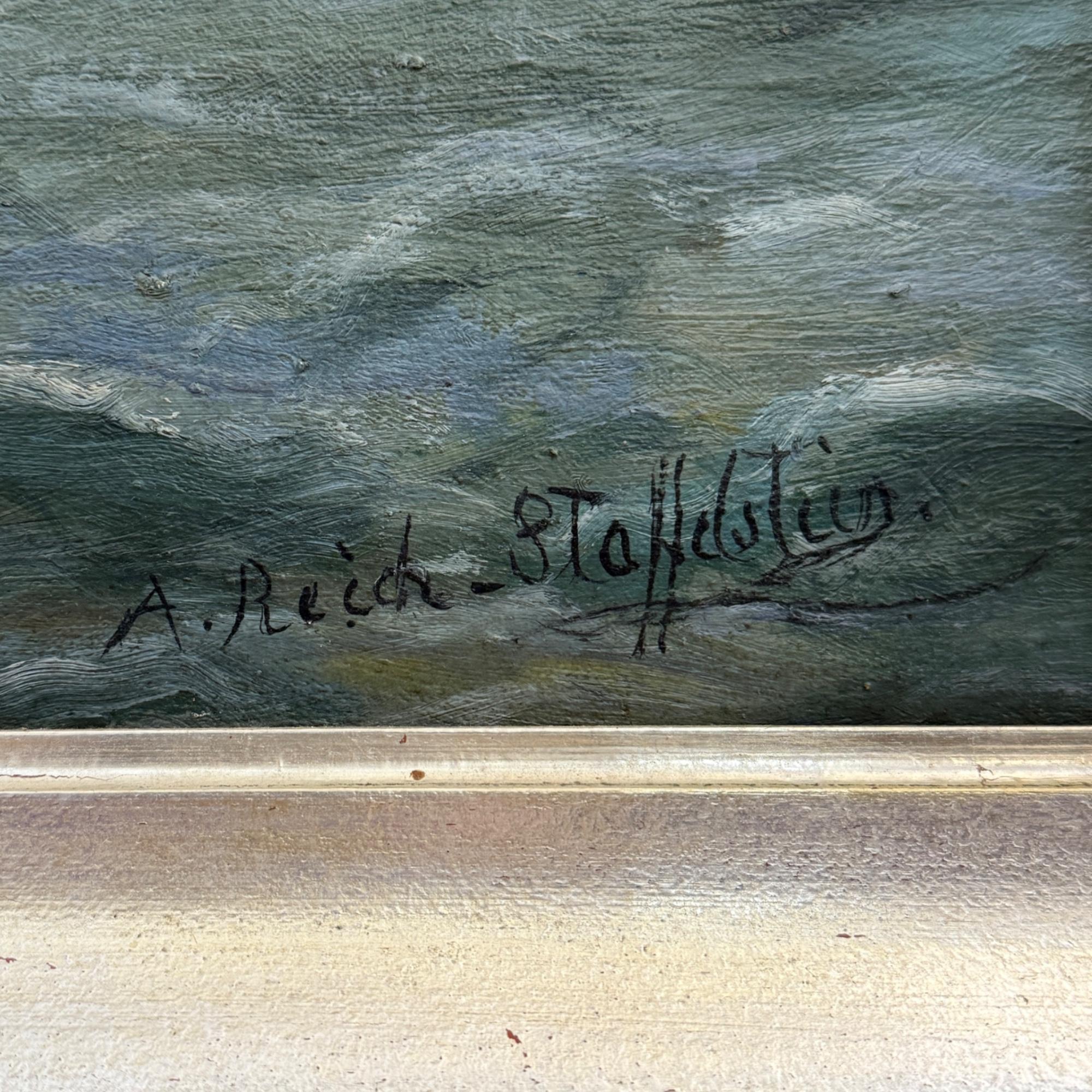 Seestück mit Segelschiff von Alexander Reich-Staffelstein, 20. Jahrhundert im Angebot 1