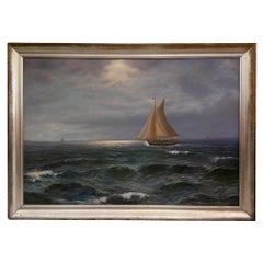 Seascape with Sailing Vessel by Alexander Reich-Staffelstein, 20th Century