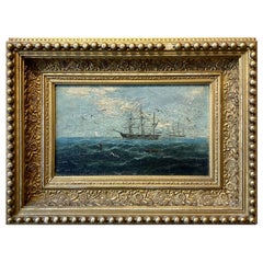 Seascape with Whale Ship, by J.H. Appleby, circa 1880